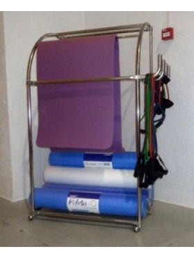 Мобильная подставка для гимнастических ковриков, эспандеров и роллов пилатес
